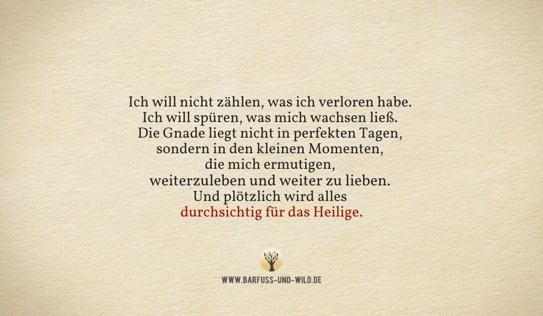 So will ich künftig auf meine Vergangenheit schauen …